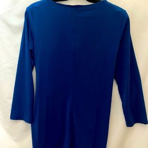 Classy Blue Key Hole Blouse